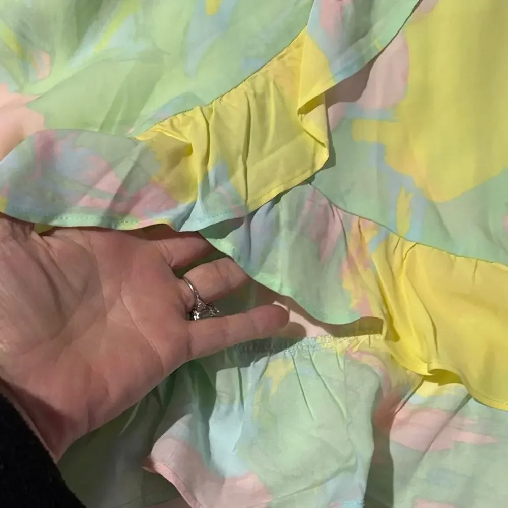 Carter’s Pastel 8 Ruffle Wrap Skirt bow waist accent high lo hemline ruffle nwt
